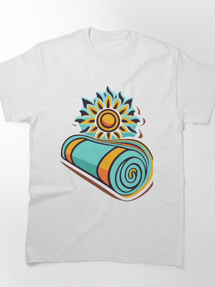 Sun Salutation Yoga Mat Shirt – Meditative Fitness Routine Art