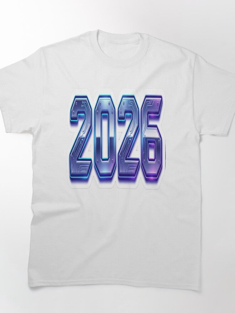 Cyberpunk 2026 Neon Futuristic Chrome Aesthetic Classic T-Shirt