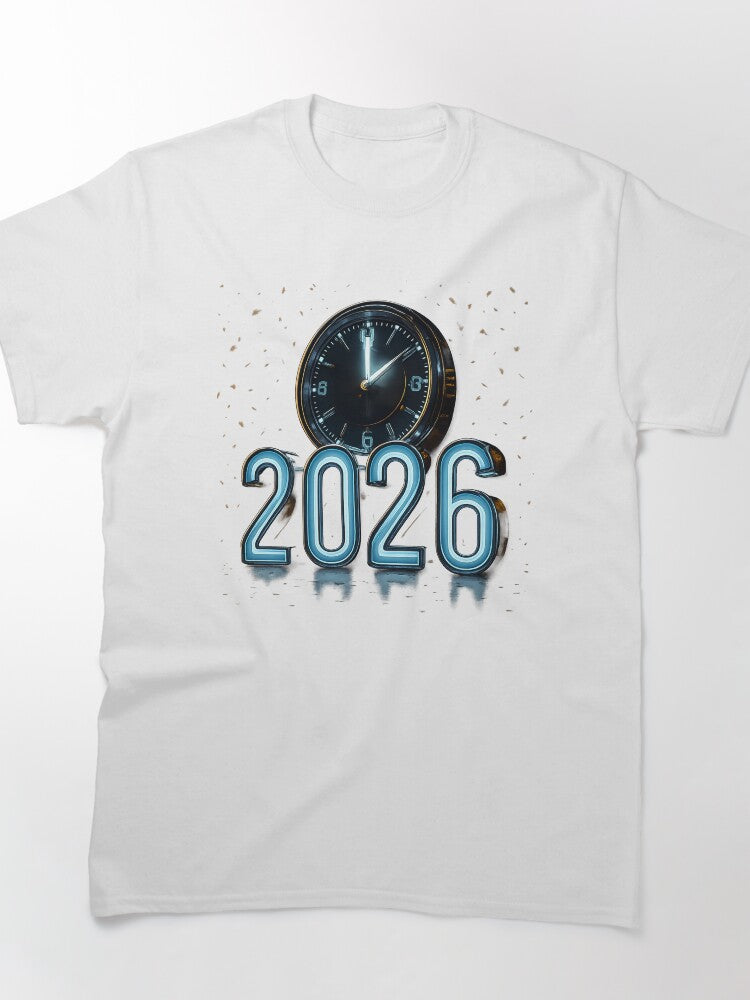 Countdown Clock 2026 Futuristic New Year Party Classic T-Shirt