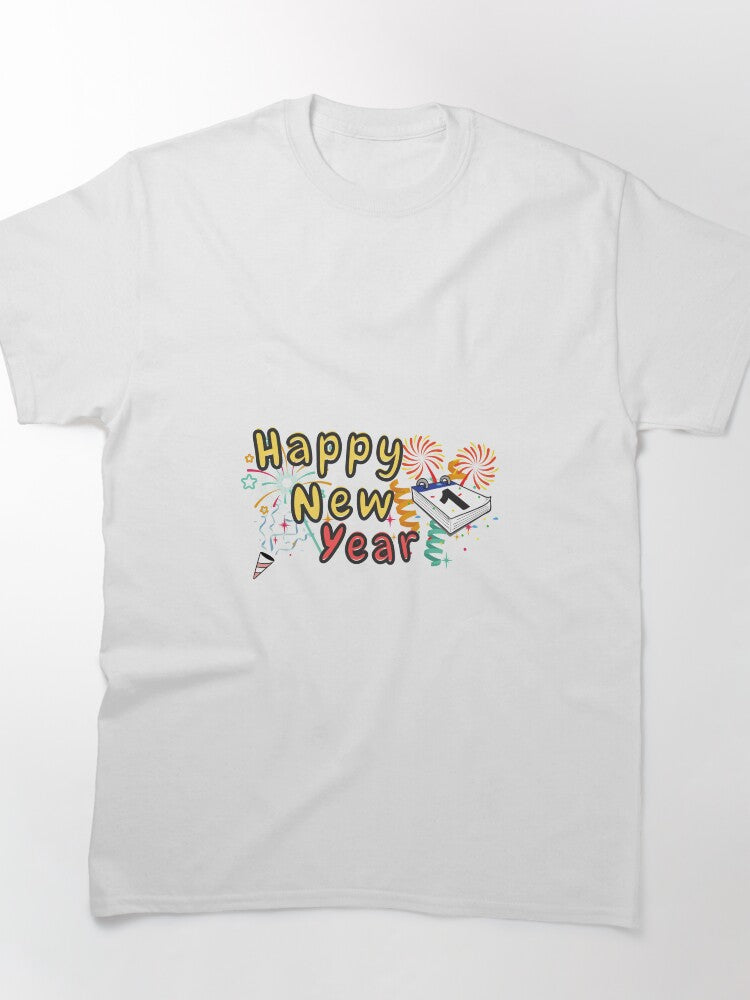 Happy New Year Festive Tee – Vibrant Celebration Event Outfit