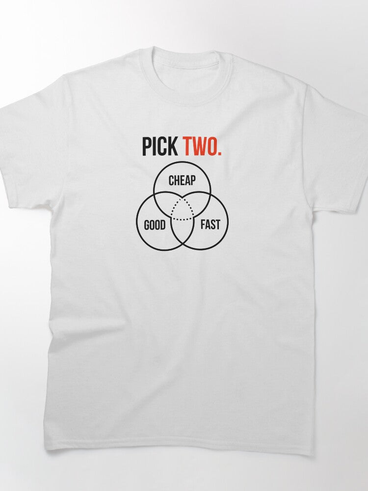 Pick Two Cheap Good Fast Project Management Triple Constraint Tee