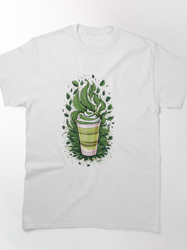 Delicious Matcha Latte Art T-Shirt Smooth Green Tea Graphic