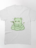 Matcha Whisk Bear Cozy Art Tee Cute Green Dessert Character