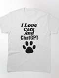 Cats and ChatGPT AI Tee - Funny Pet Lover Tech Apparel
