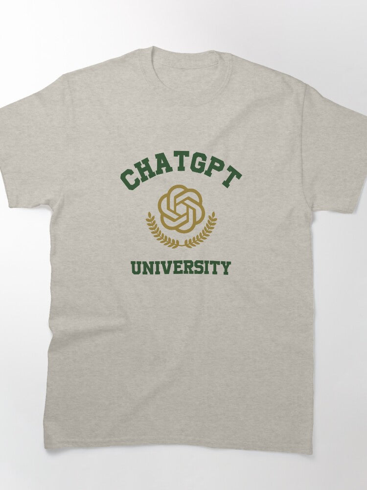 ChatGPT3 School University Style Tee | AI Learning Academic Shirt