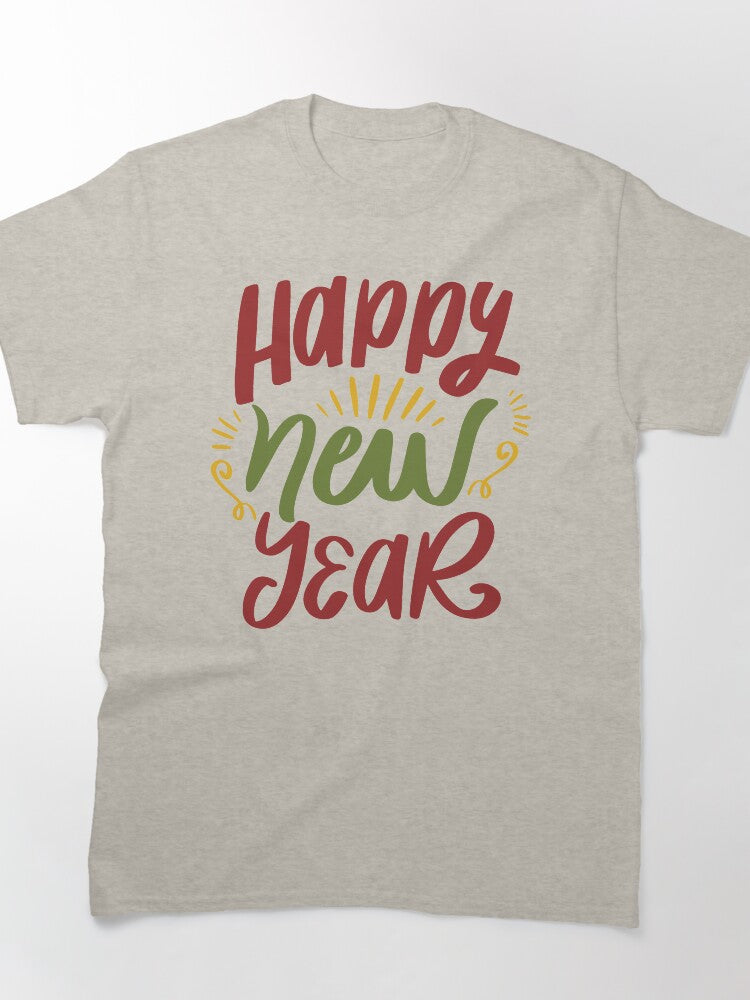 Happy New Year Scripted Tee – Modern Festive Holiday Outfit