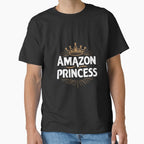 Royal Amazon Princess Tee - Mythical Heroine Birthday Gift Black