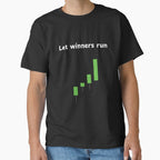 Let Winners Run Bullish Candlestick Chart Trading Quote Tee Black