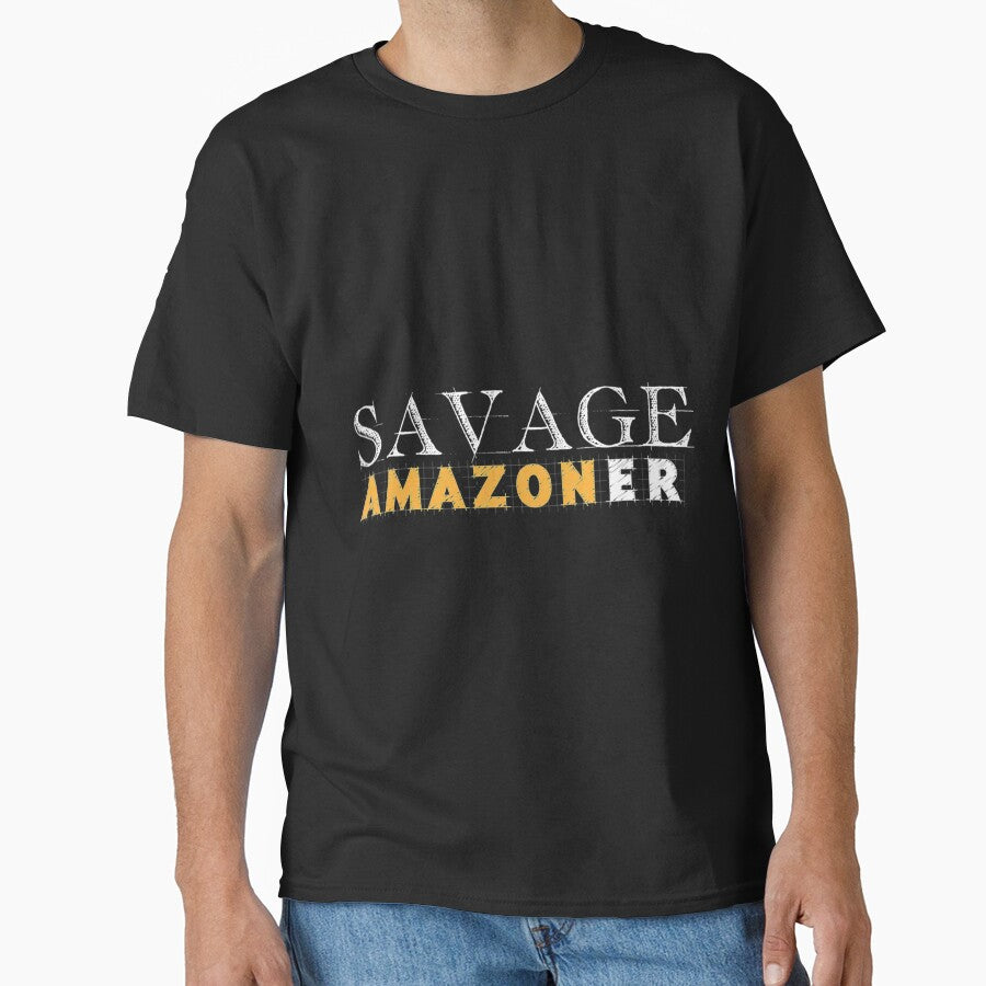 Savage Amazoner Classic Tee - Bold Wilderness Adventure Shirt Black