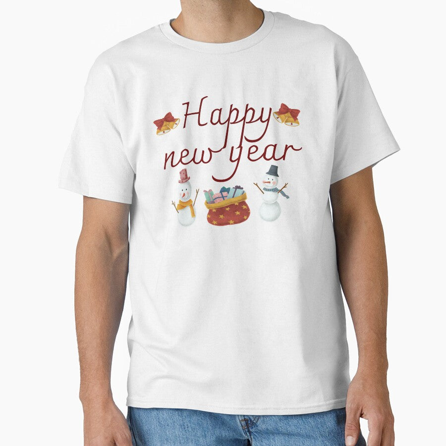 Happy New Year Modern Shirt – Trending Holiday Party Apparel White