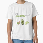 Long Matcha Dates Romantic Tea Tee Aesthetic Minimalist Apparel White