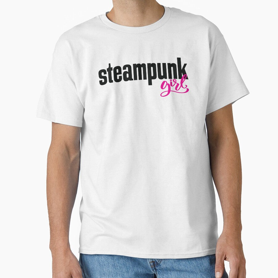 Steampunk Girl Industrial Fantasy Victorian Art Classic T-Shirt White
