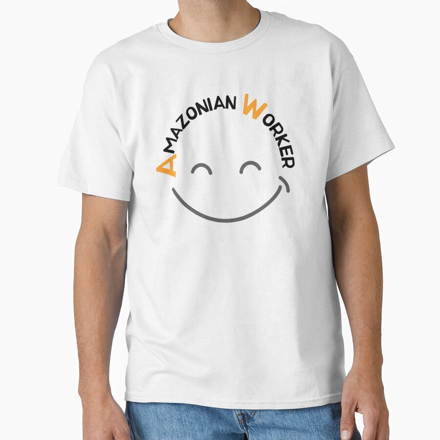 Cute Amazonian Staff Apparel - Cheerful Workplace Graphic Tee White
