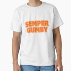 Semper Gumby Orange Flexible Shirt | Bright Motivation Graphic Tee White
