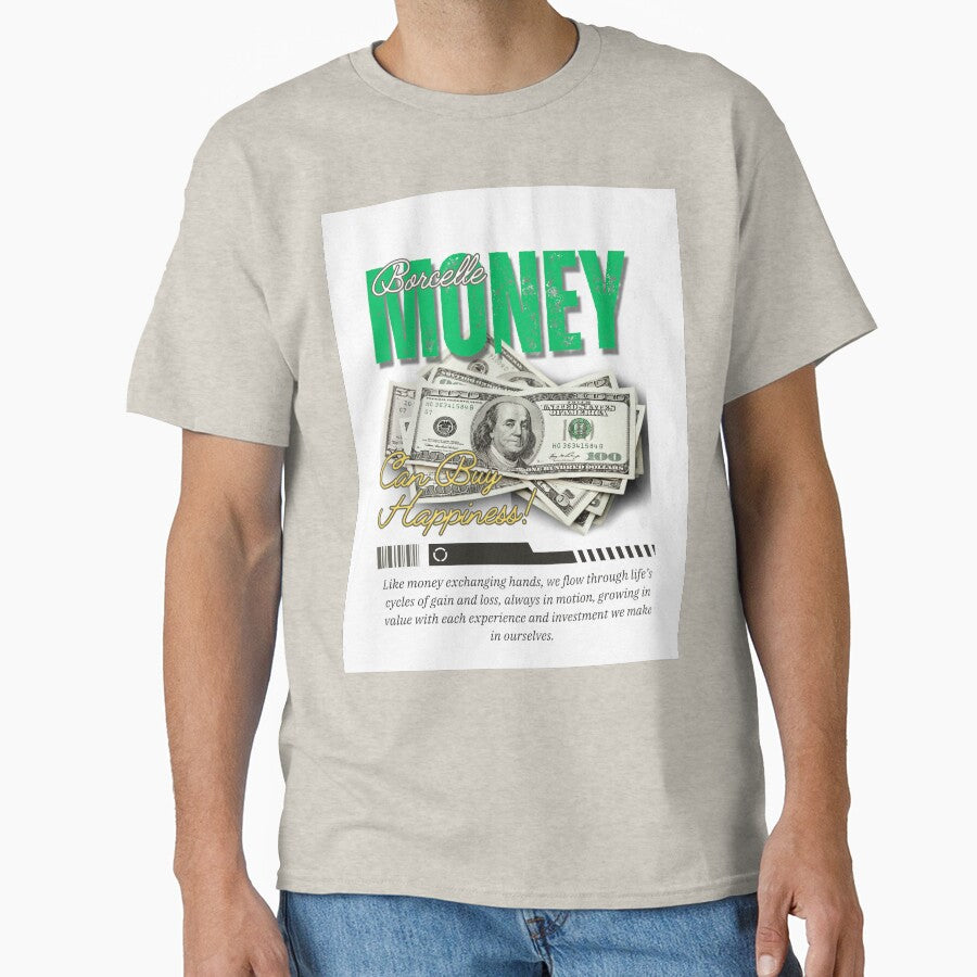 Money Wealth Success Financial Growth Minimalist Graphic Tee Creme