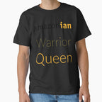 Majestic Amazonian Warrior Queen Tee - Royal Heroine Graphic Black