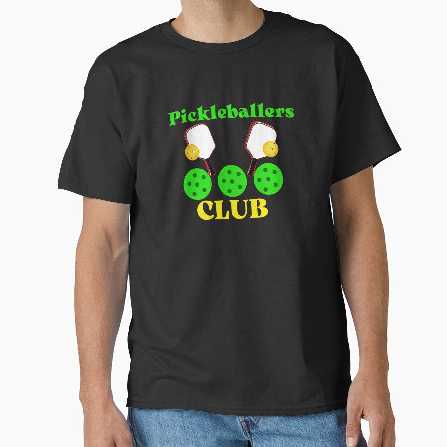 Pickleballers Club Elite Athletic Membership Graphic Tee Black