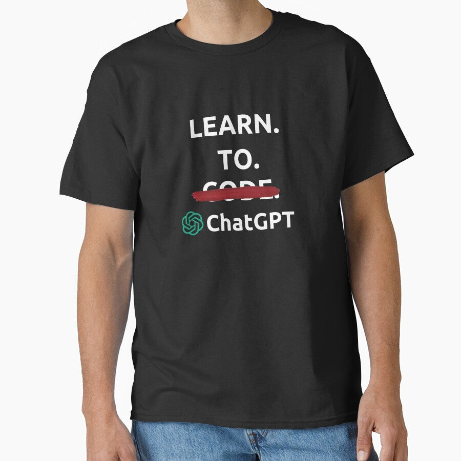 Learn To ChatGPT Prompt Engineering Shirt | AI Skills Training Tee Black