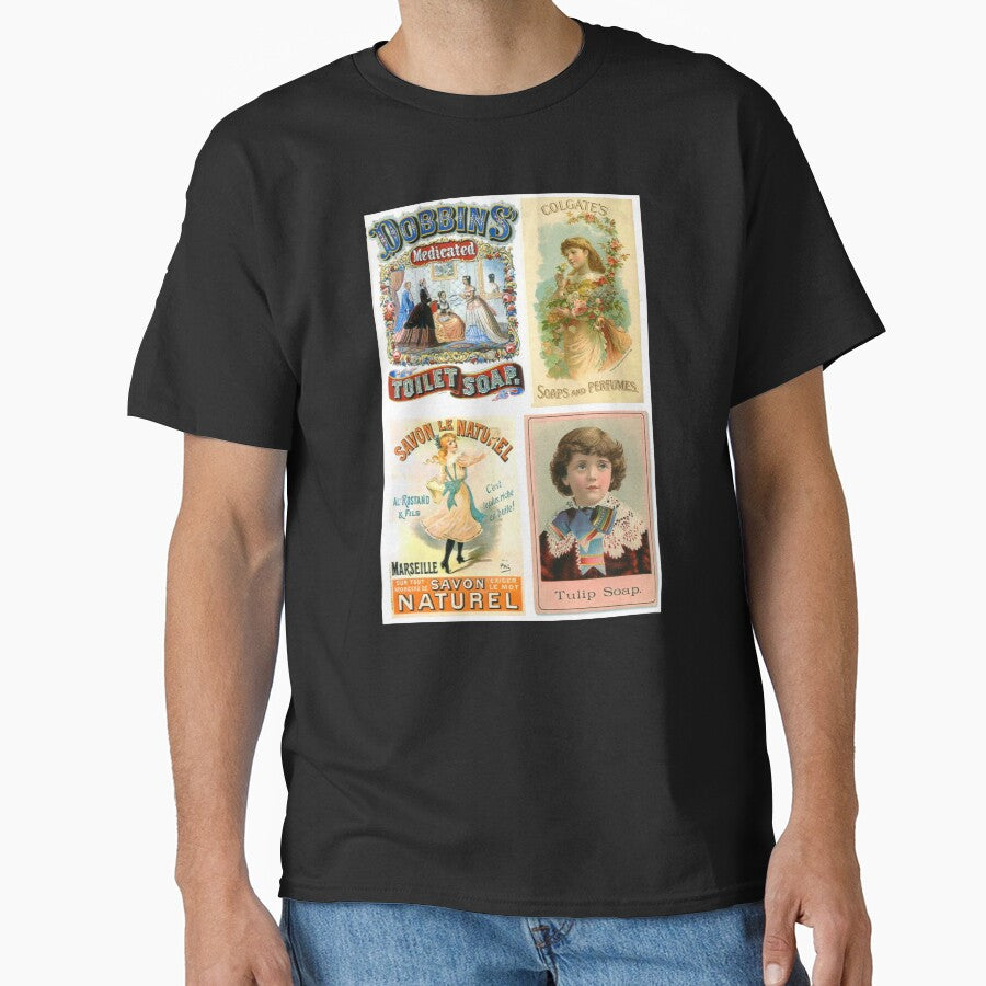 Artful Vintage Soap Ads 1800s Style Classic T-Shirt Black