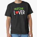 Matcha Lover Simple Graphic T-Shirt Premium Soft Cotton Tee Black