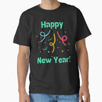 New Year Celebration Design – Stylish Party Event Graphic Tee Black