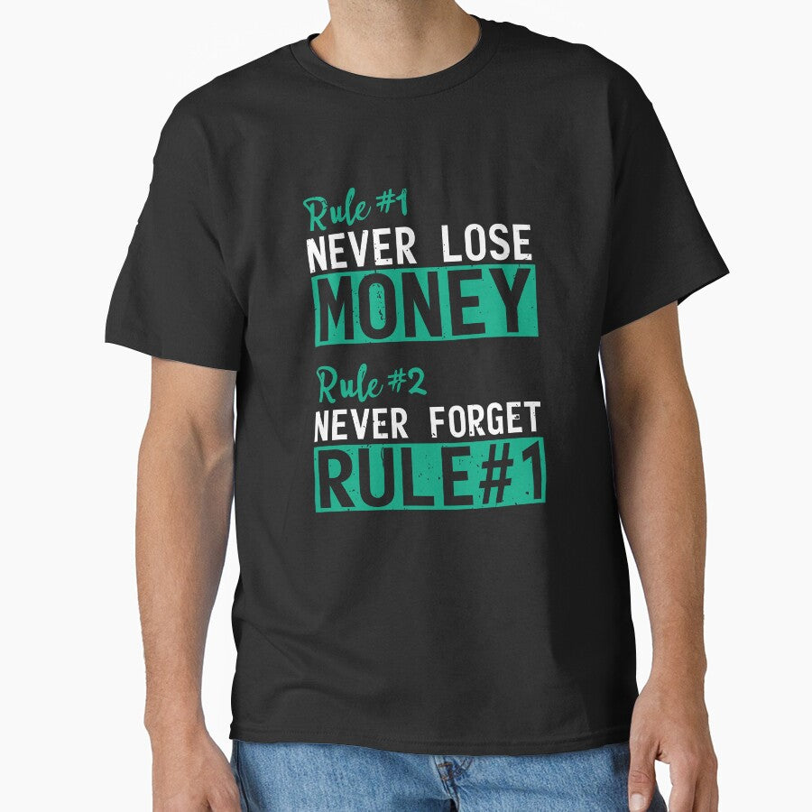 Warren Buffett's First Rule Financial Investing Wisdom Shirt Black