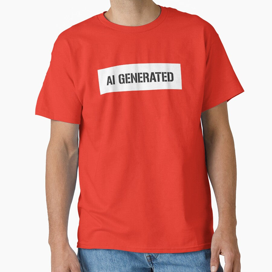 AI Generated Artwork Oversized T-Shirt Neural Network Concept Shirt Poppy Red