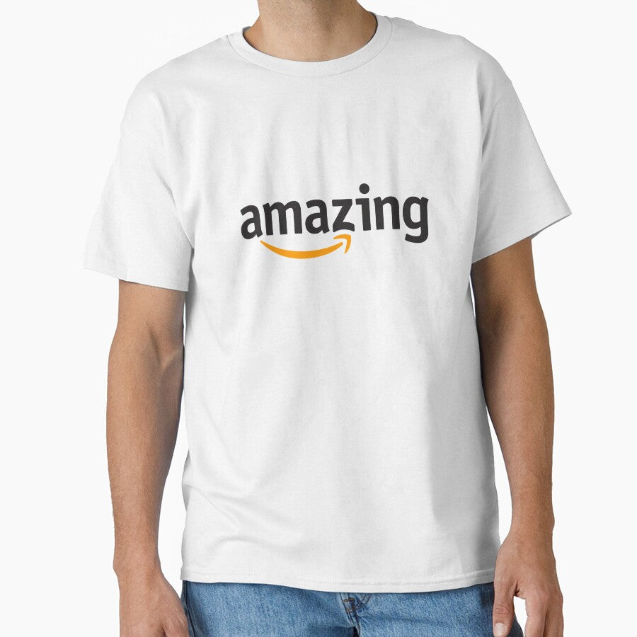 Funny Amazon Logo Tee - Premium Quality Humorous Graphic Shirt White