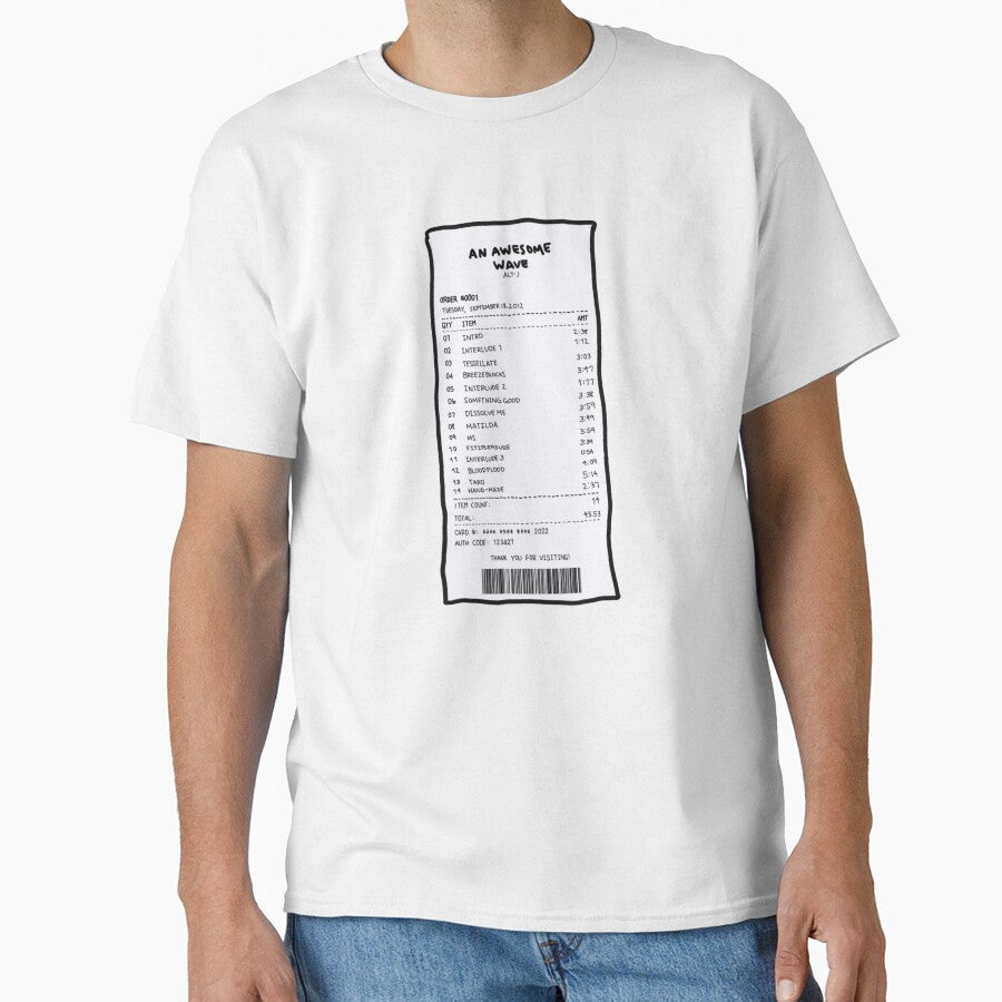 Alt-J An Awesome Wave Receipt Style Classic T-Shirt White