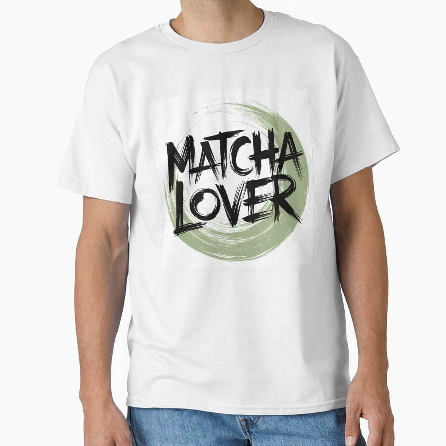 Matcha Lover Minimalist Tee Simple Modern Green Tea Design White
