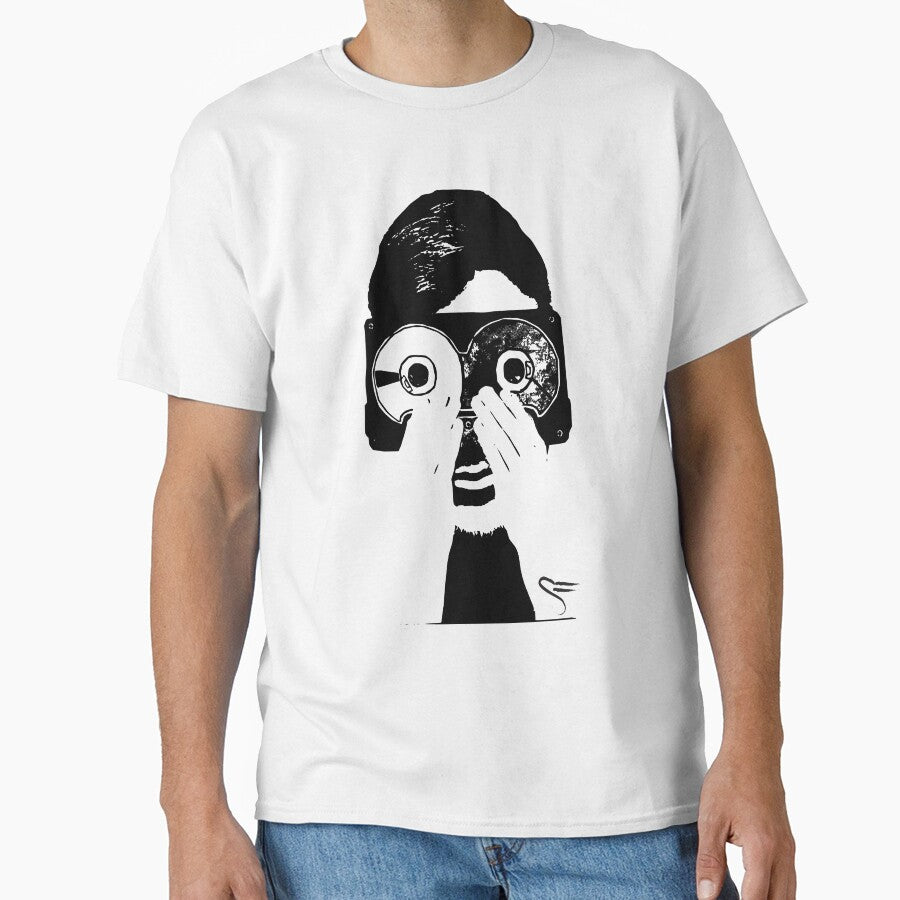 Funny Tape Face Performance Art Graphic Classic T-Shirt White
