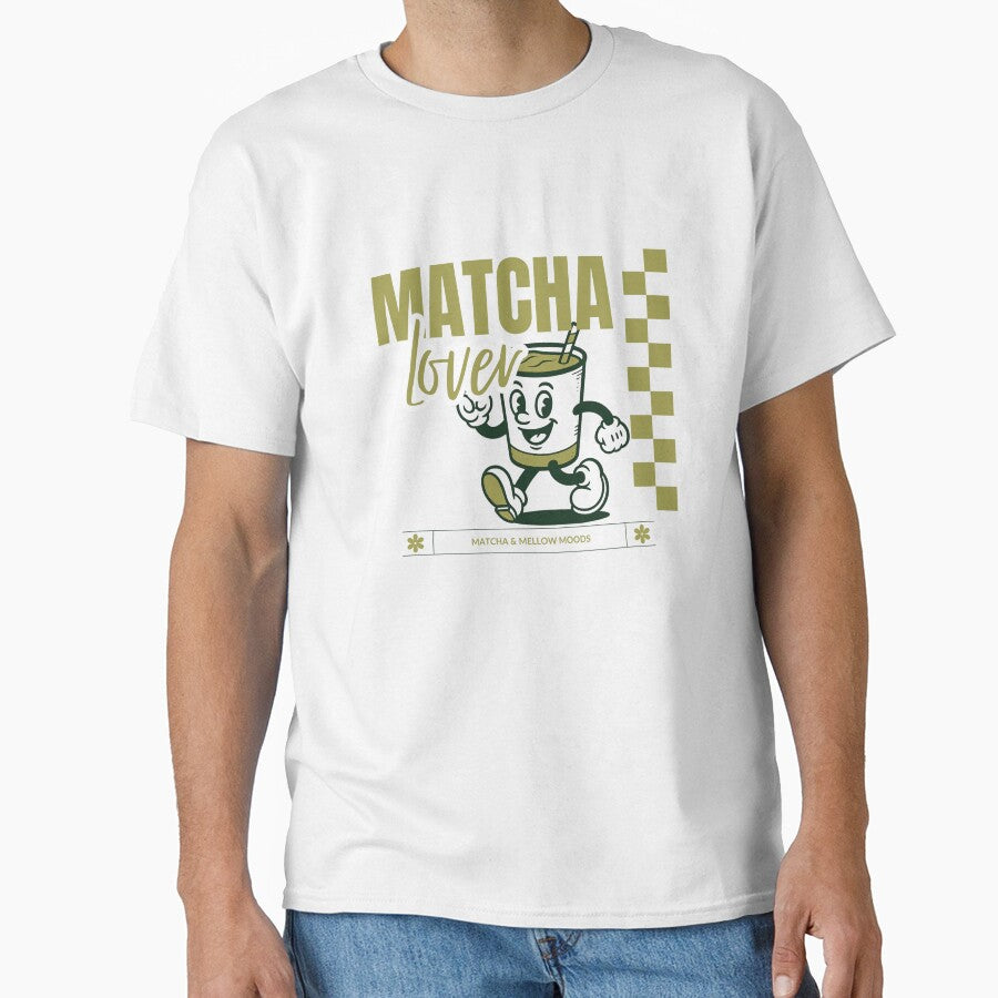 Retro Matcha Latte Lover Tee Vintage Café Style Graphic Shirt White