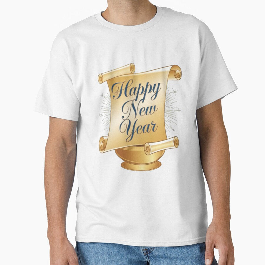 Happy New Year Celebration Top – Vibrant Party Style Clothing White