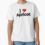 I Love Apricot Fruit Fan Shirt | Sweet Summer Foodie Graphic Tee White
