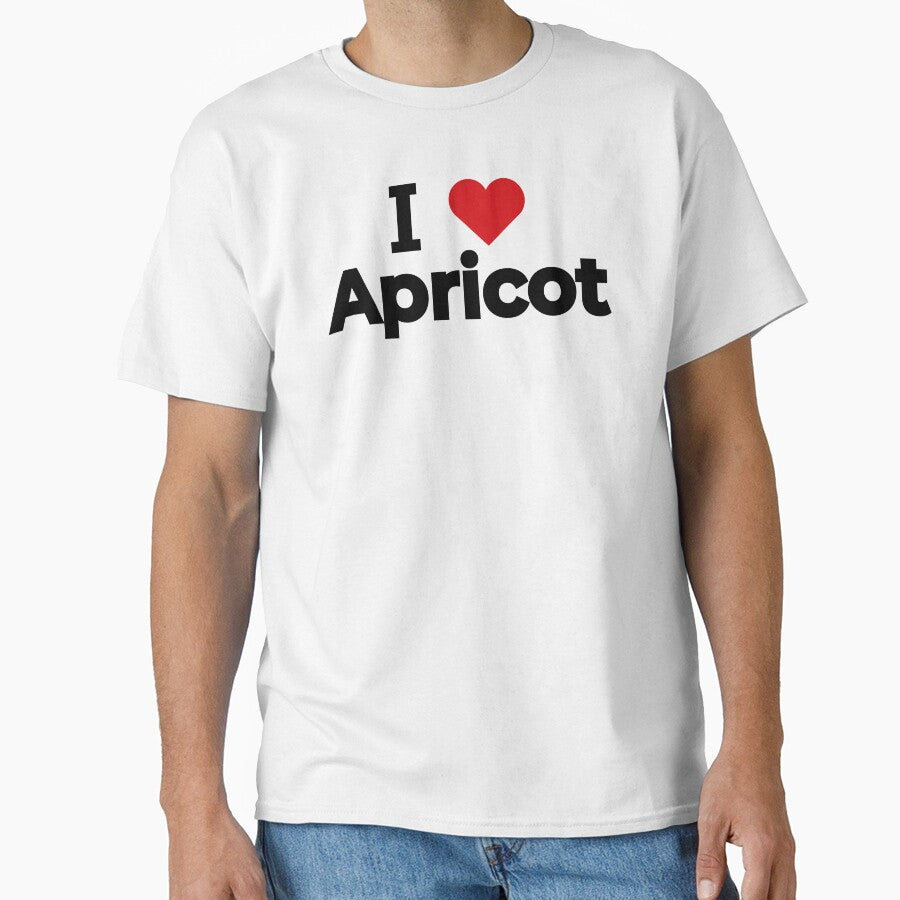 I Love Apricot Fruit Fan Shirt | Sweet Summer Foodie Graphic Tee White