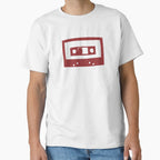 Red Retro Cassette Tape Analog Audio Classic T-Shirt White