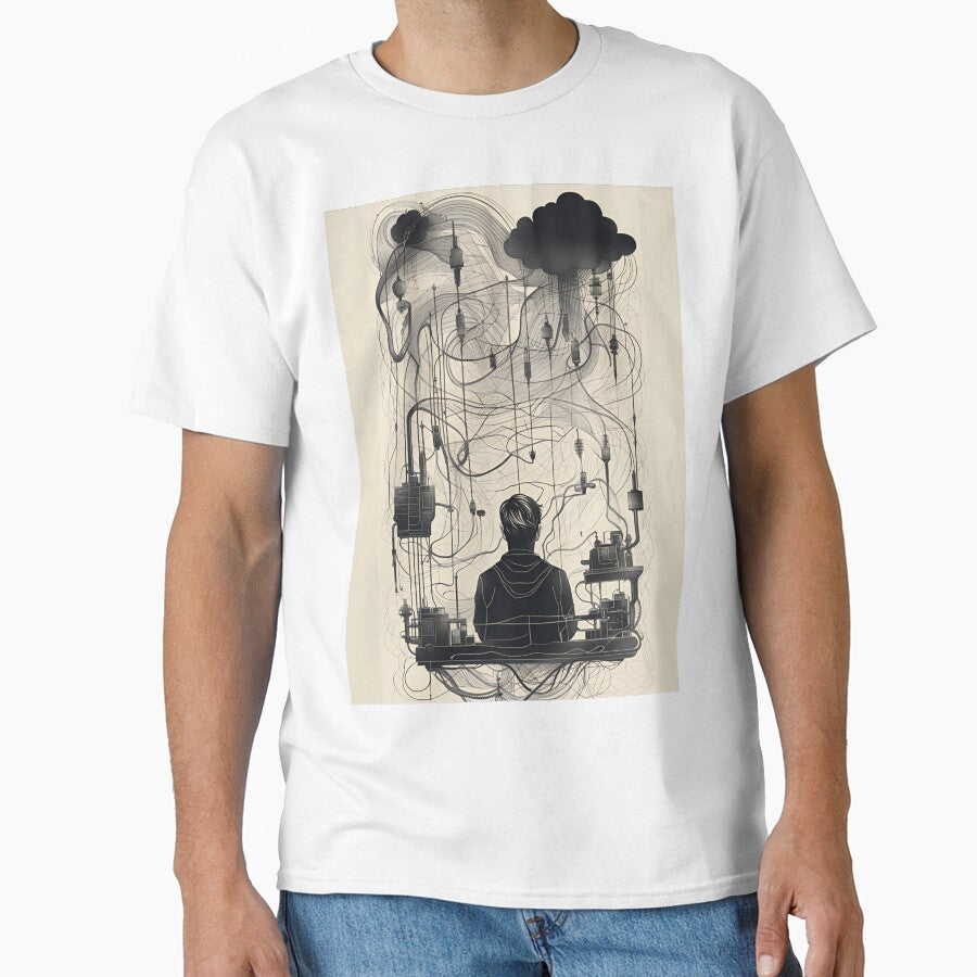 Electricity Kills Warning Oversized T-Shirt Electrical Engineer Safety White