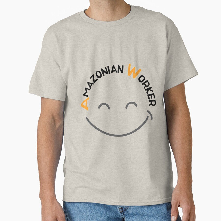 Cute Amazonian Worker Apparel - Friendly Staff Uniform T-Shirt Creme