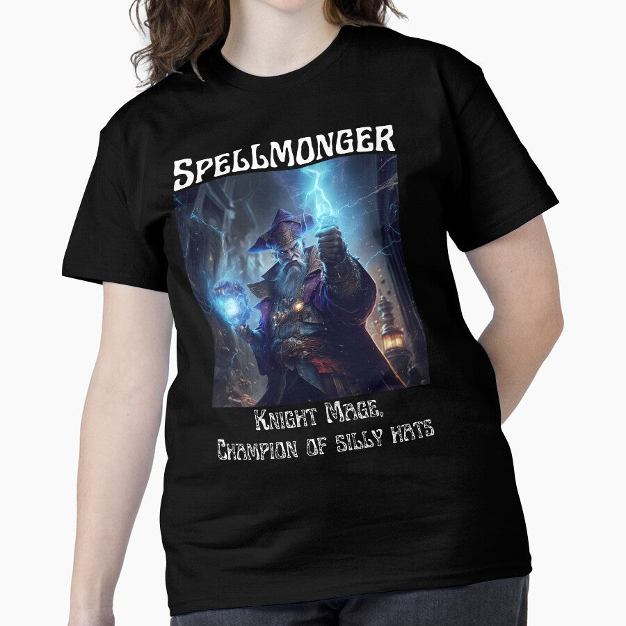 Spellmonger Silly Hats Oversized T-Shirt Fantasy Fiction Fan Apparel Black