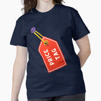 Price Tag Pullover Graphic Hoodie | Modern Retail Label Fashion Navy Blue