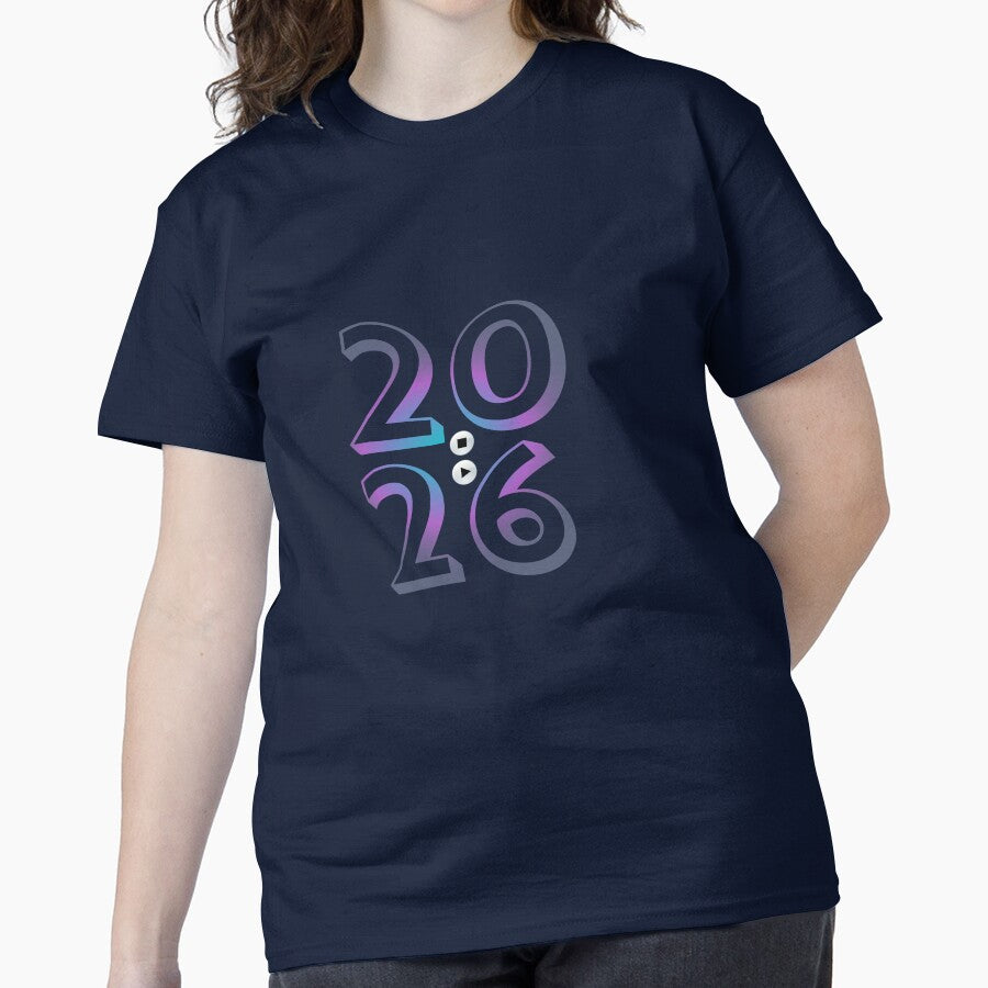 New Year 2026 Celebration Holiday Party Graphic Classic T-Shirt Navy Blue