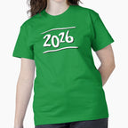 2026 Bold Number Year Celebration Minimalist Classic T-Shirt Green