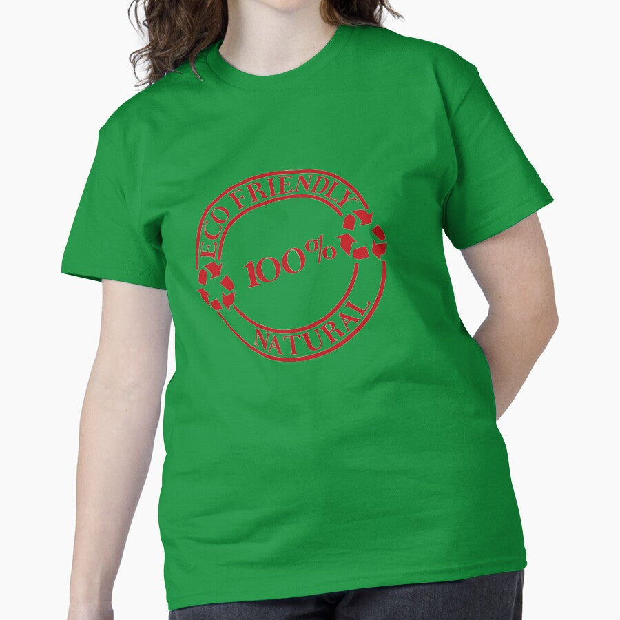 100% Eco Natural Friendly Apparel Organic Cotton T-Shirt Green
