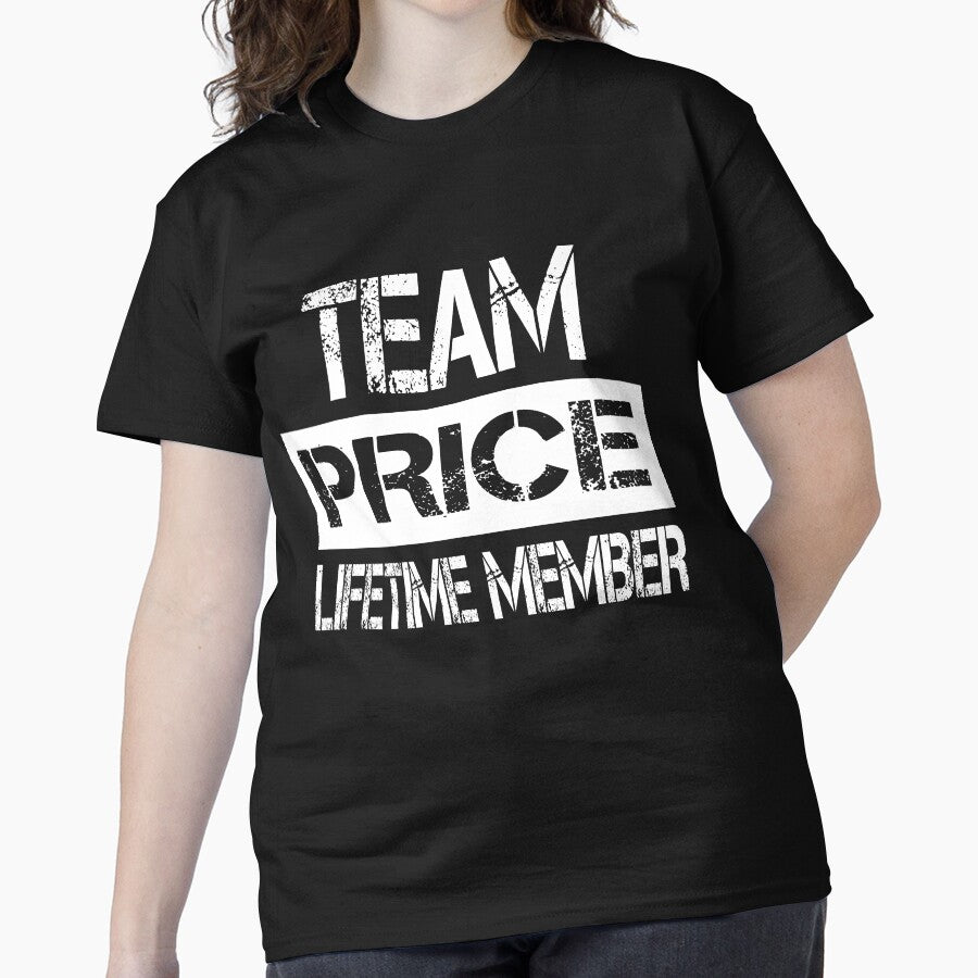 Price Lifetime Member Surname Heritage Family Classic T-Shirt Black