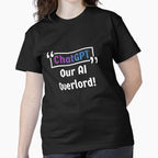 ChatGPT AI Overlord Tee - Funny Robotic Future Satire Top Black