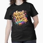 New Year Vibes Party Shirt – High Energy Celebration Design Black