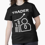 Trader Hustle Hard Financial Market Day Trading Motivation Tee Black
