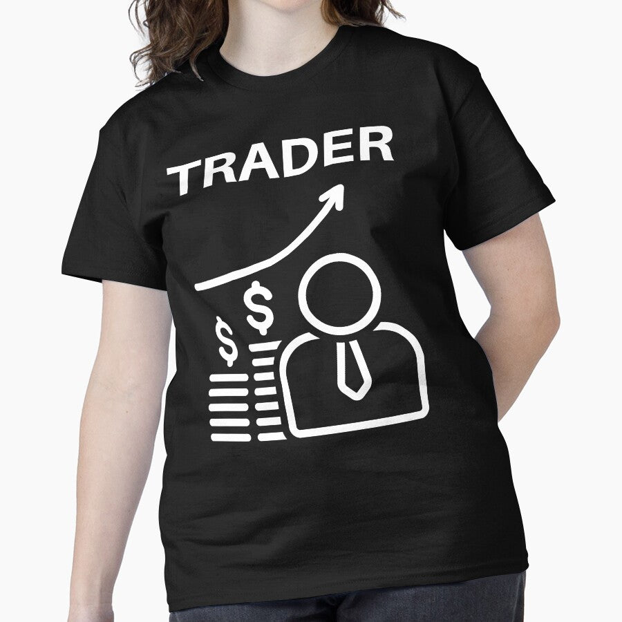 Trader Hustle Hard Financial Market Day Trading Motivation Tee Black