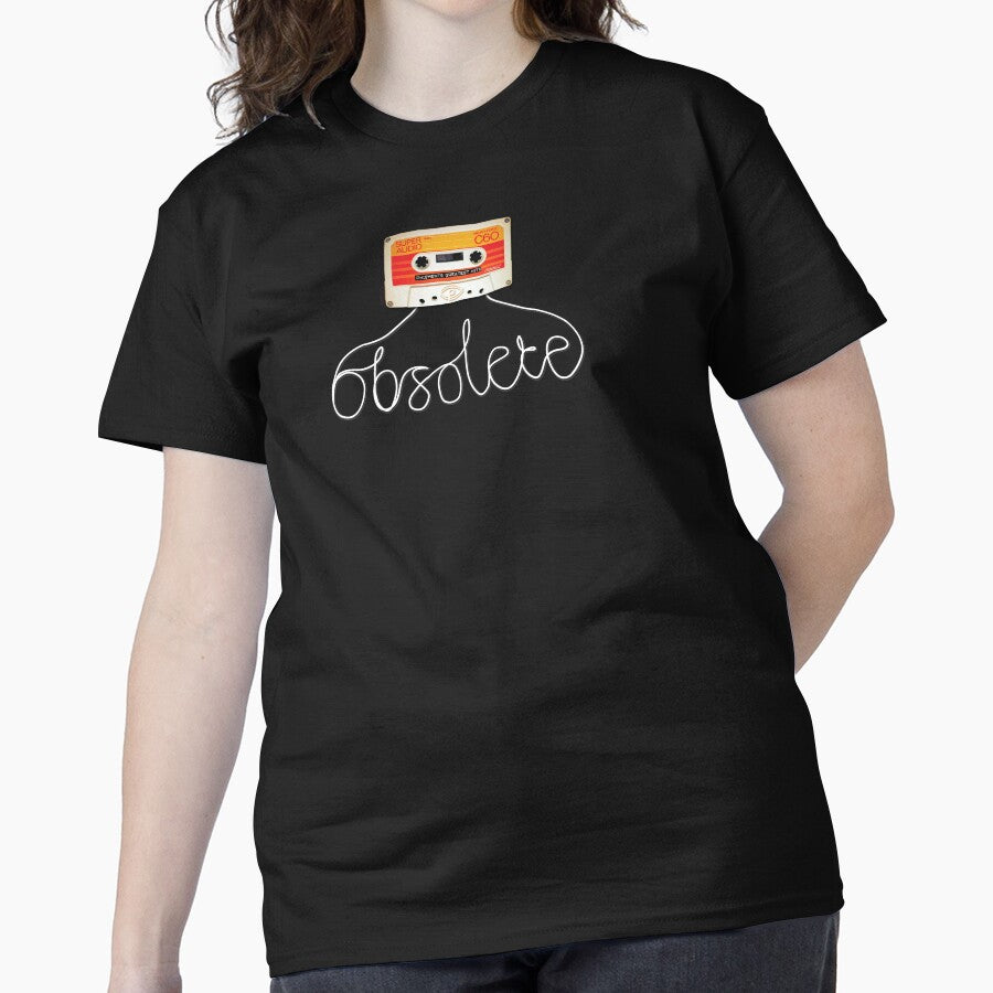 Obsolete Cassette Tape Retro Tech Nostalgia Classic T-Shirt Black