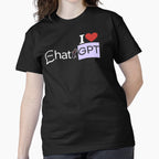 I Love AI Artificial Intelligence Fan Shirt | Tech Future Graphic Tee Black